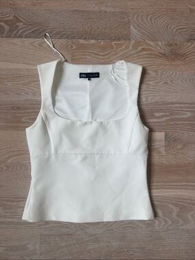 Zara Cream Square-Neck Camisole Top
